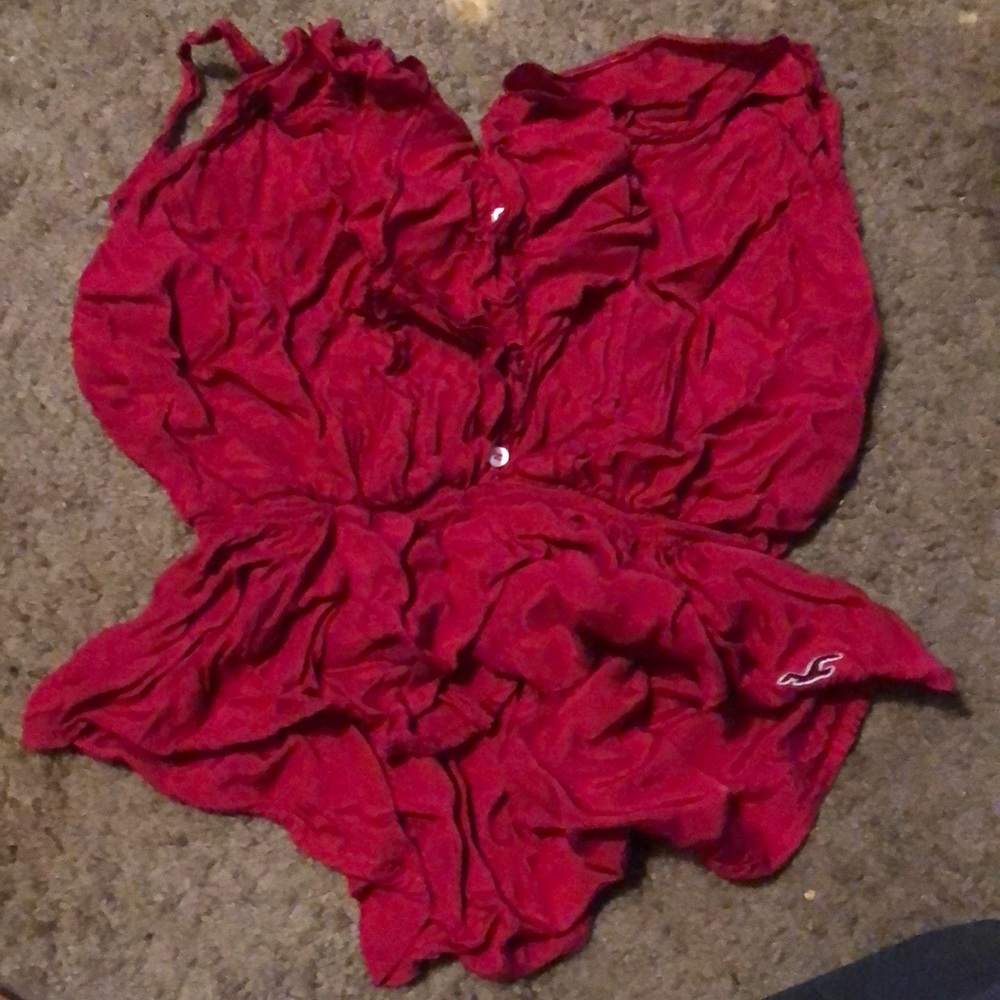 Red flared top